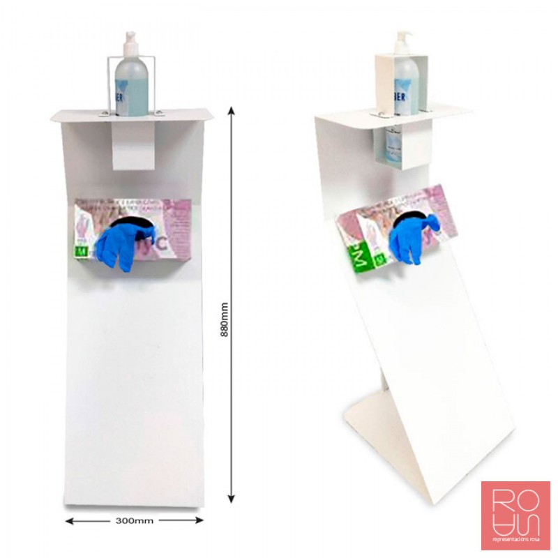 Dispensador de peu per gel desinfectant i guants 